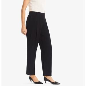 MM LaFleur Trouser Pants Size‎ 8 Black Pleated Tapered Leg Minimalist Preppy